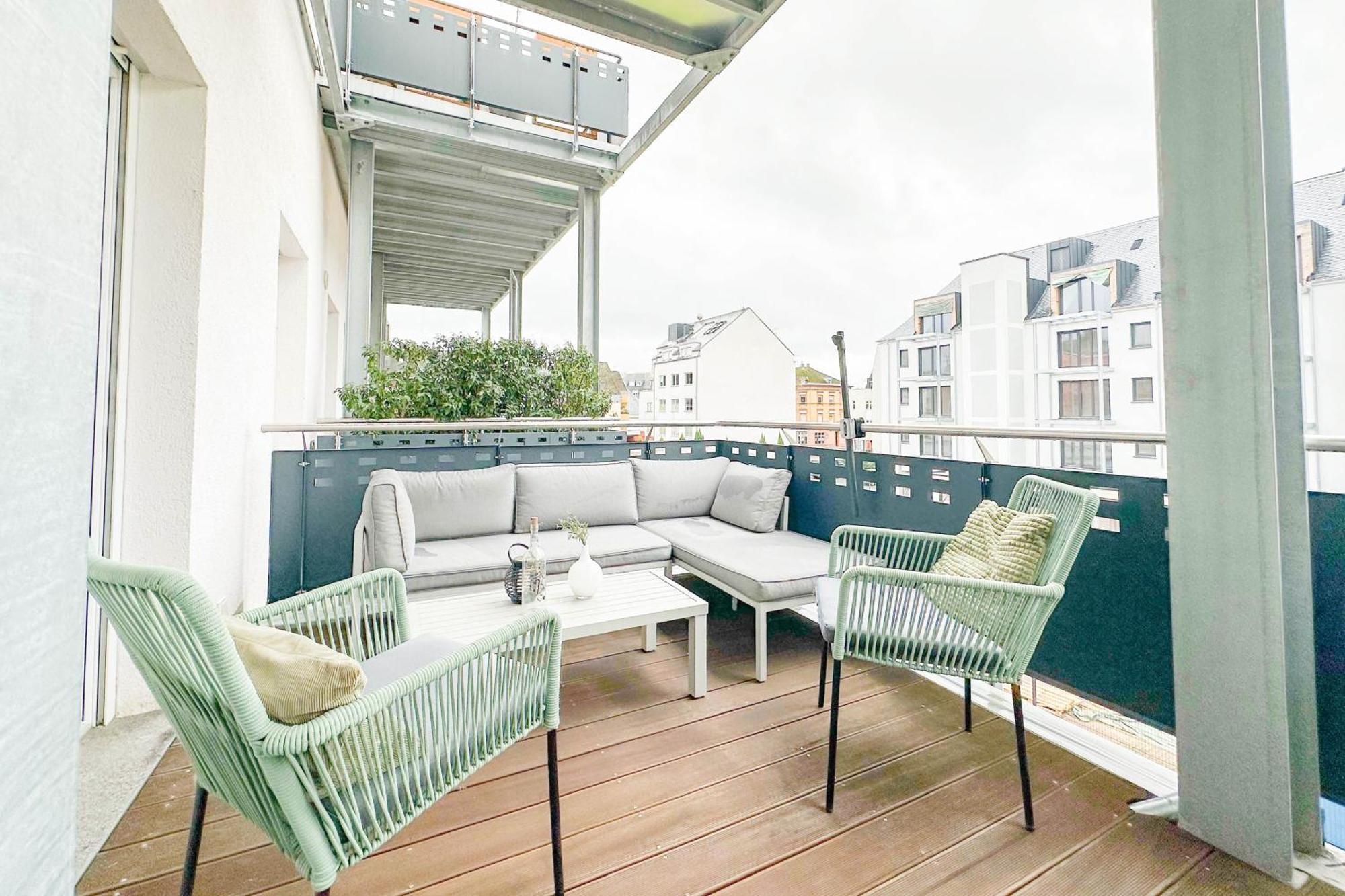 Modernes Trierer Cityloft Mit Grossem Balkon Extérieur photo